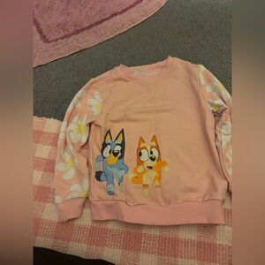 Pink Sweatshirt Bluey and Bingo